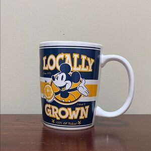 Disney Navy and Yellow "Locally Grown" Mickey Mug 18oz